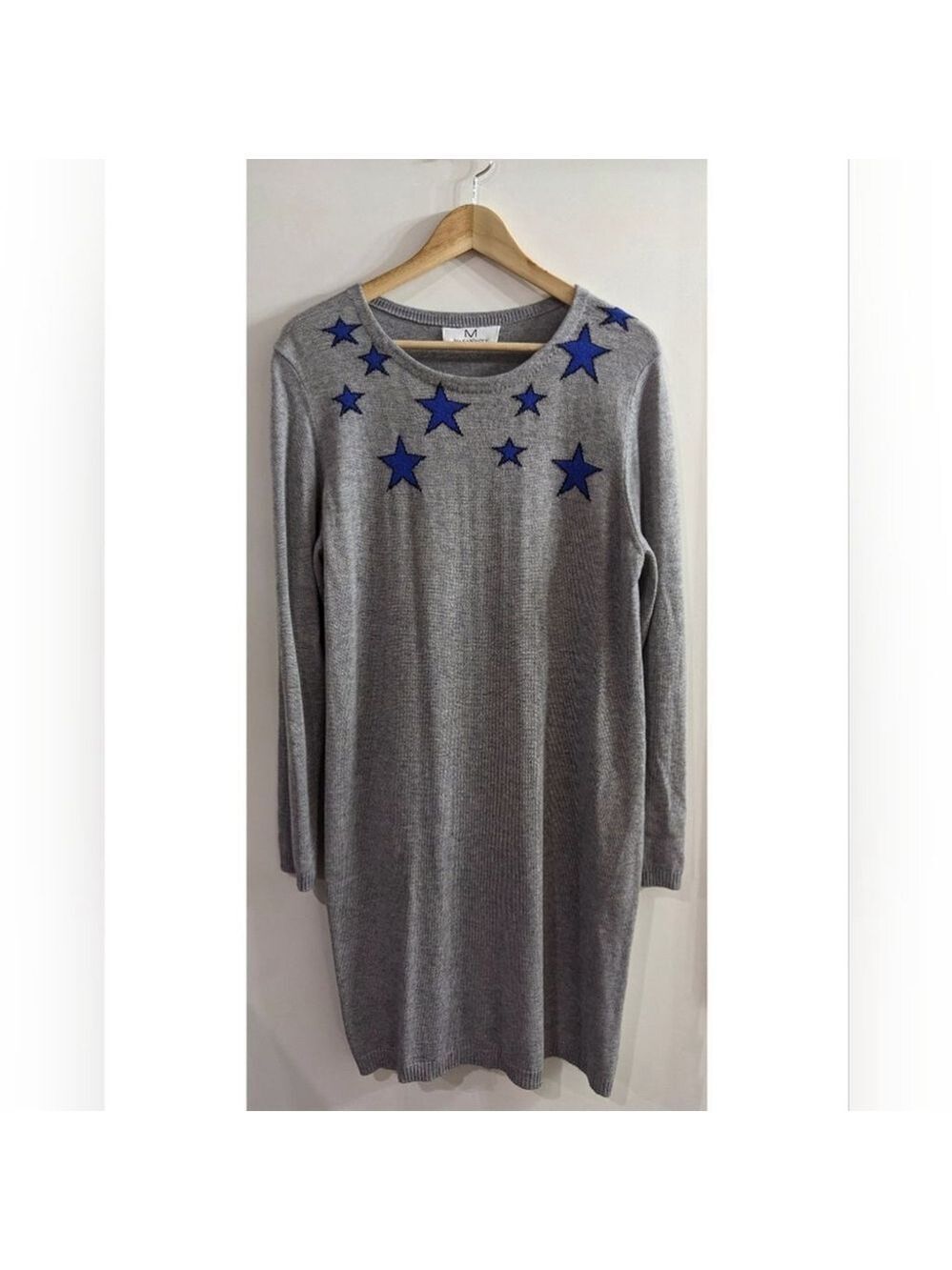 M Magaschoni | Long sleeve knit sweater dress with star details